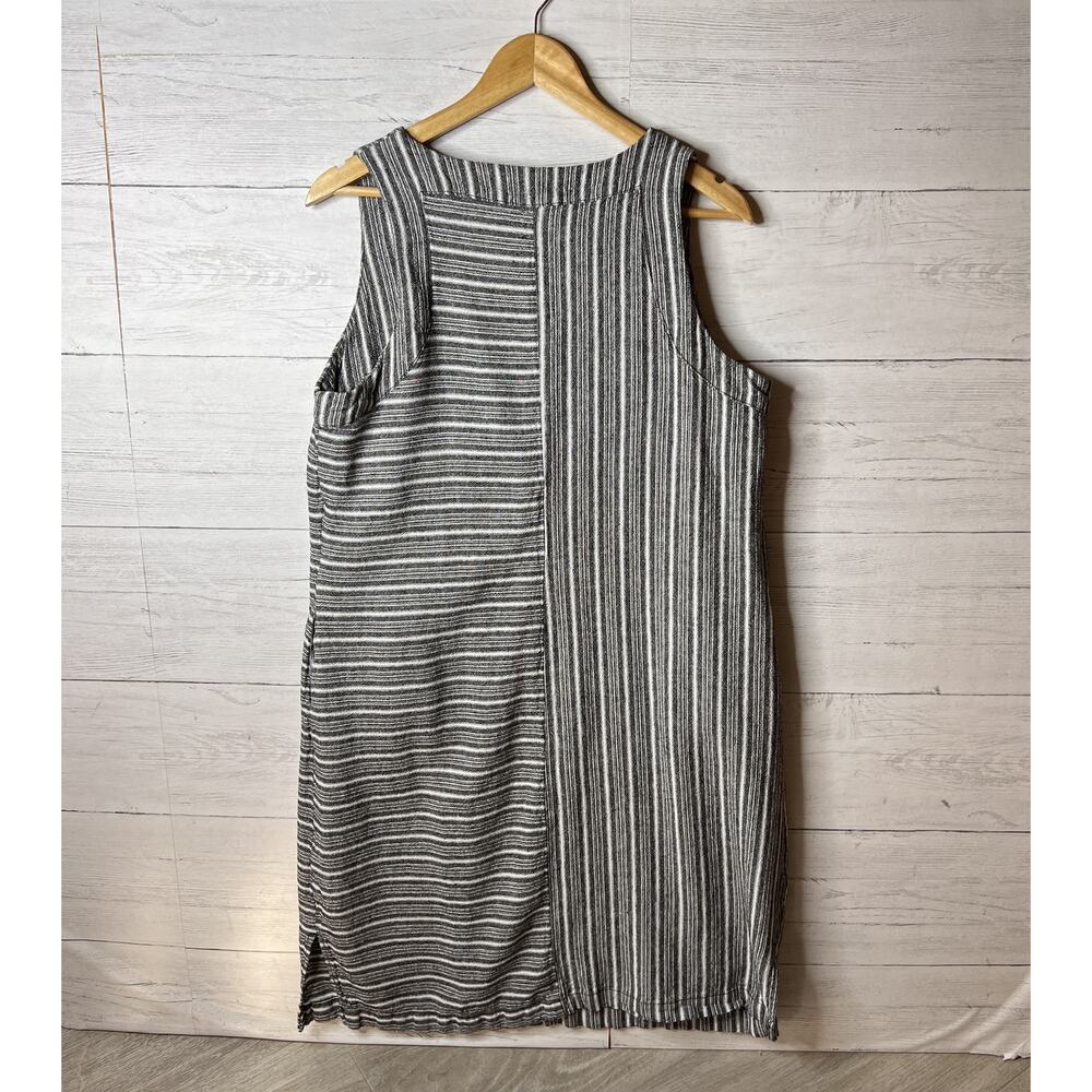 Westbound Dress Womens Size Large Black & White Striped Lagenlook Linen Blend - Picture 12 of 16